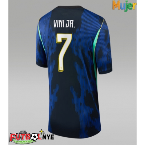 Camiseta Brasil Vinicius Junior #7 Visitante Equipación para mujer Mundial 2026 manga corta